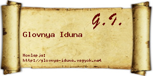 Glovnya Iduna névjegykártya